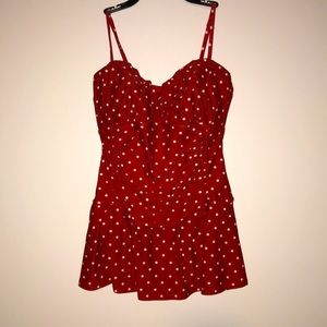 Tropical Escape Red One Piece Polka Dot Swimsuit